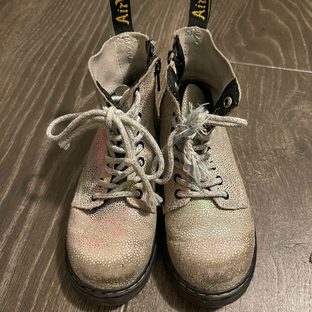 Girls 11 Iridescent Dr. Martens.